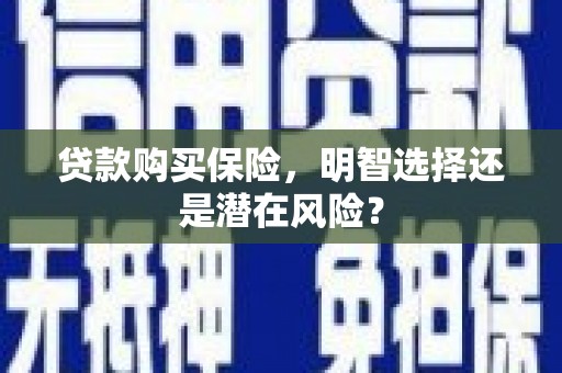 错那贷款购买保险，明智选择还是潜在风险？