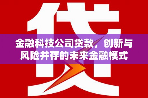 错那金融科技公司贷款，创新与风险并存的未来金融模式