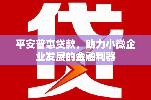 错那平安普惠贷款，助力小微企业发展的金融利器