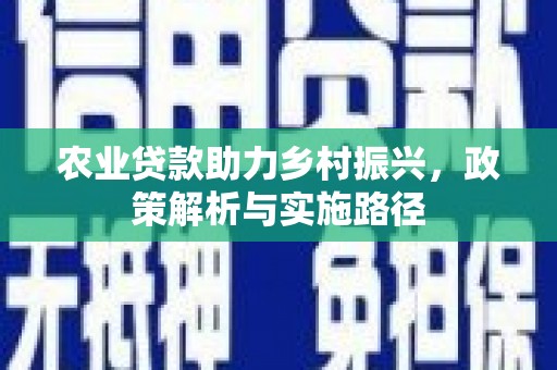 错那农业贷款助力乡村振兴，政策解析与实施路径