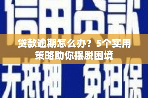 错那贷款逾期怎么办？5个实用策略助你摆脱困境