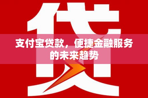 错那支付宝贷款，便捷金融服务的未来趋势