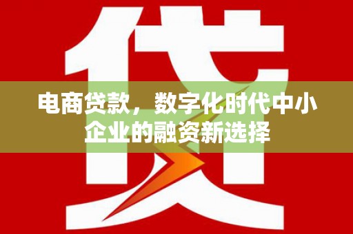 错那电商贷款，数字化时代中小企业的融资新选择