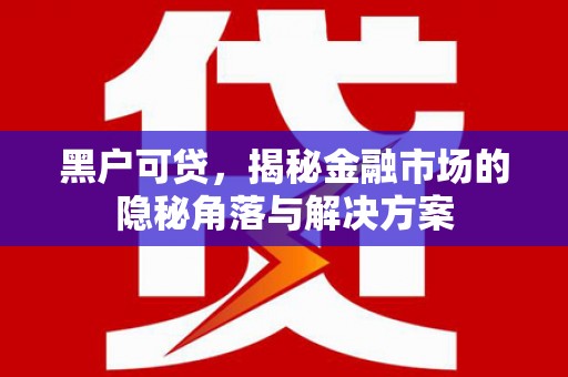 错那黑户可贷，揭秘金融市场的隐秘角落与解决方案