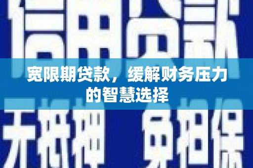 错那宽限期贷款，缓解财务压力的智慧选择