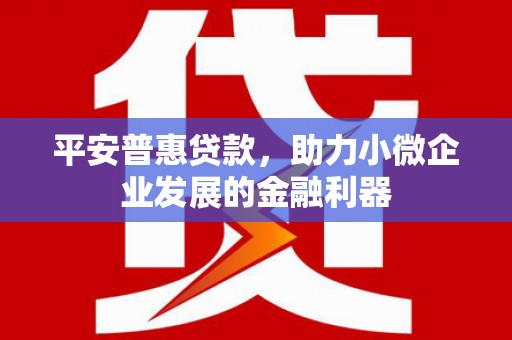 错那平安普惠贷款，助力小微企业发展的金融利器