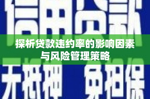 错那探析贷款违约率的影响因素与风险管理策略