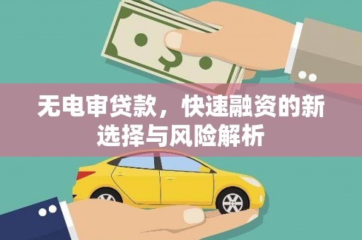 错那无电审贷款，快速融资的新选择与风险解析