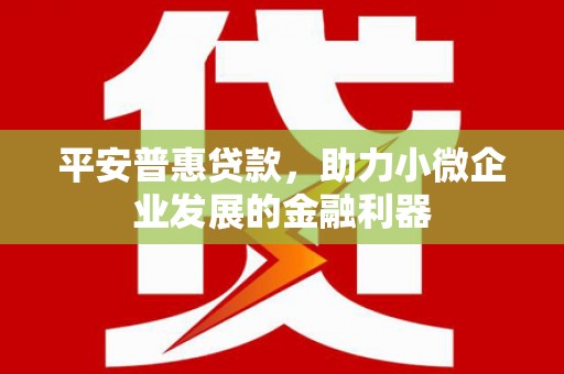 错那平安普惠贷款，助力小微企业发展的金融利器