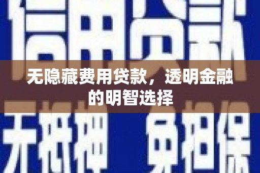 错那无隐藏费用贷款，透明金融的明智选择