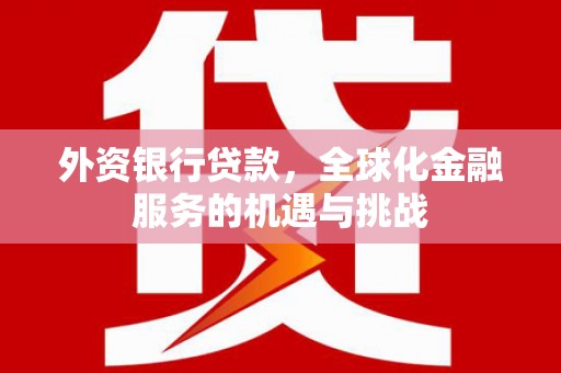 错那外资银行贷款，全球化金融服务的机遇与挑战